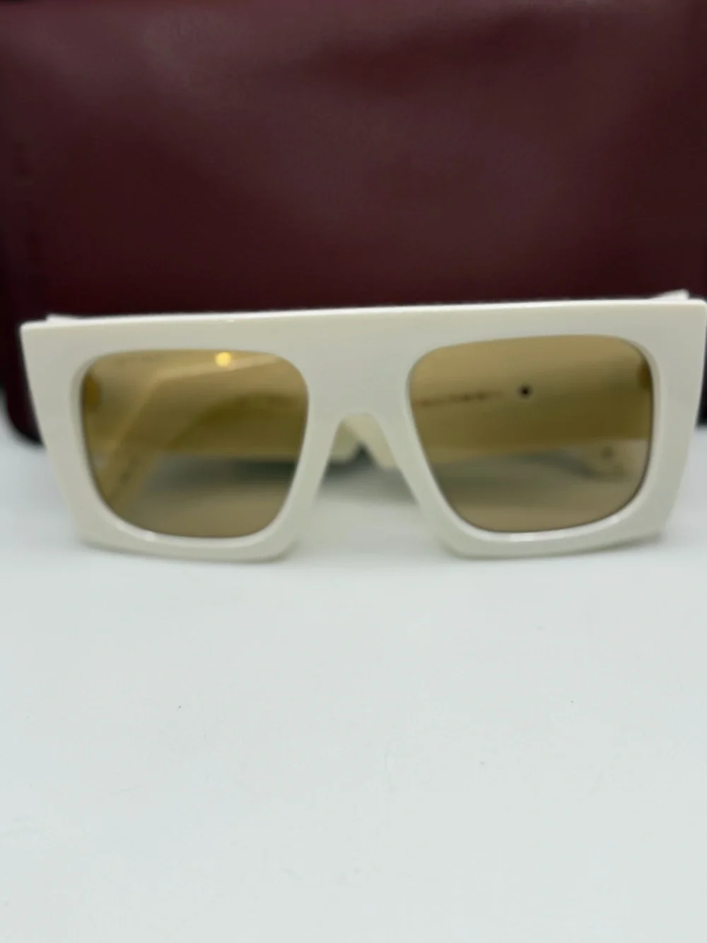 White Oversized Square ETRO Sunglasses with Brown Lenses